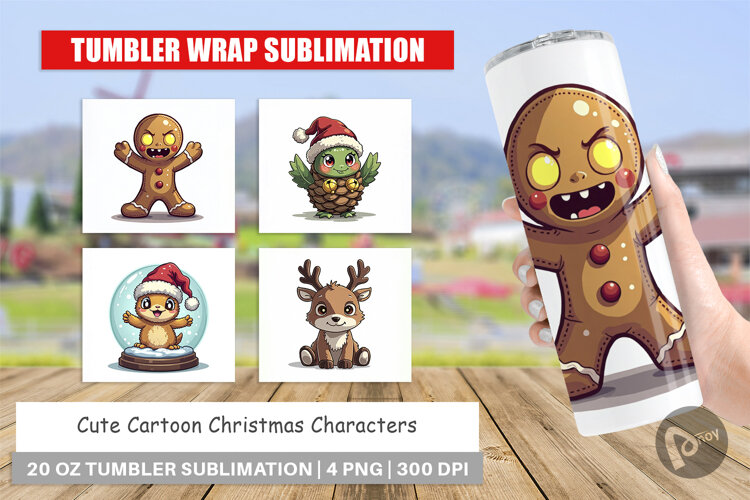 Cute Christmas Characters Tumbler example image 1