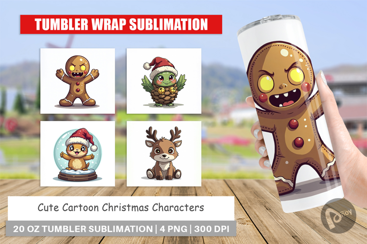Cute Christmas Characters Tumbler