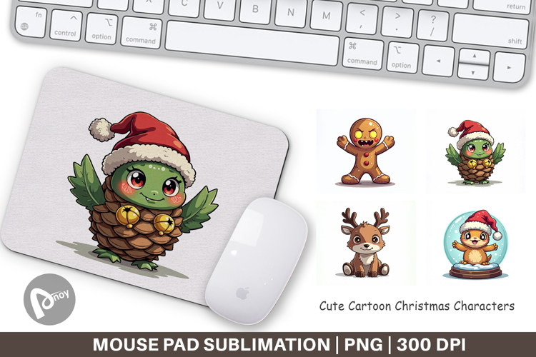 Cute Christmas Characters Mouse Pad