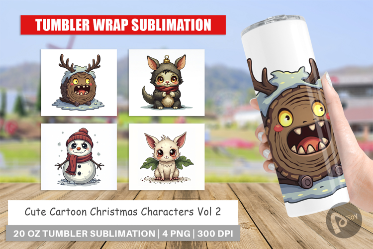 Cute Christmas Characters Tumbler