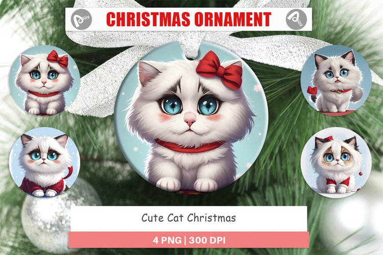 Christmas Ornaments Cute Cat Christmas example image 1