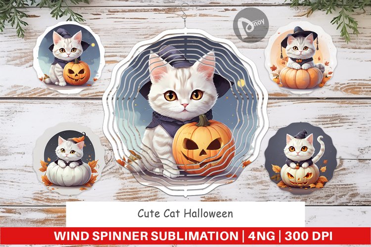 Wind Spinner Cute Cat Halloween