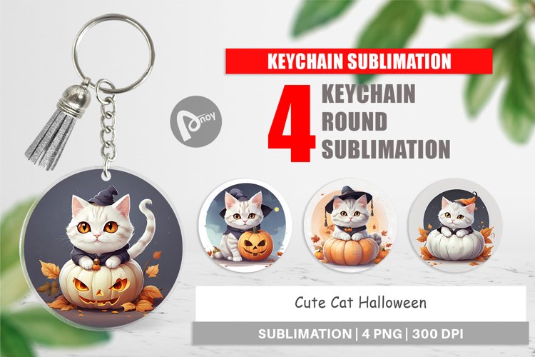 Keychain Cute Cat Halloween