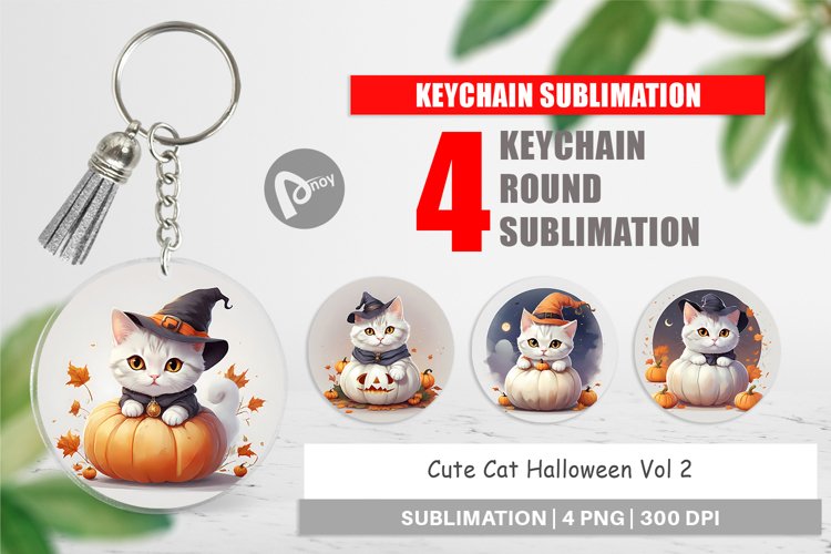 Keychain Cute Cat Halloween