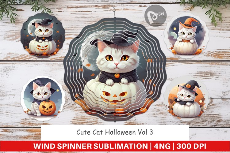 Wind Spinner Cute Cat Halloween example image 1