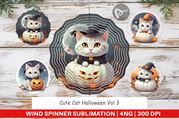 Wind Spinner Cute Cat Halloween