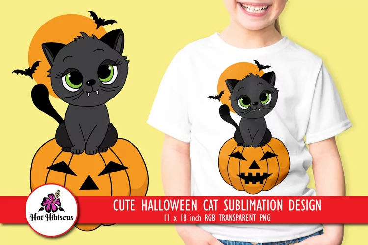 Cute Halloween Cat Sublimation | Halloween Kids Sublimation