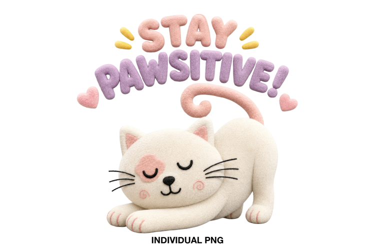 Cute Cat PNG for Kids Sublimation Shirt Design