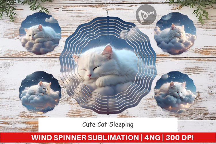 Wind Spinner Cute Cat Sleeping