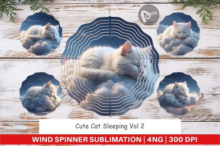 Wind Spinner Cute Cat Sleeping