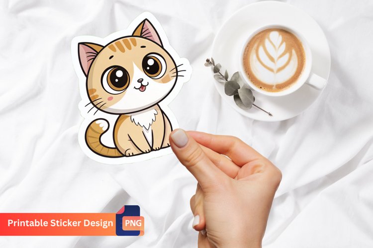Cute Cat Sticker, Adorable Cat Sticker