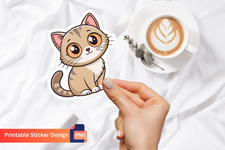 Cute Cat Sticker, Adorable Cat Sticker