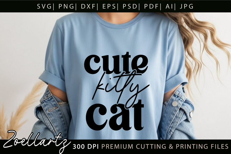 Cute Kitty Cat SVG Cut Files Pet Paw Prints SVG Cat Mom SVG