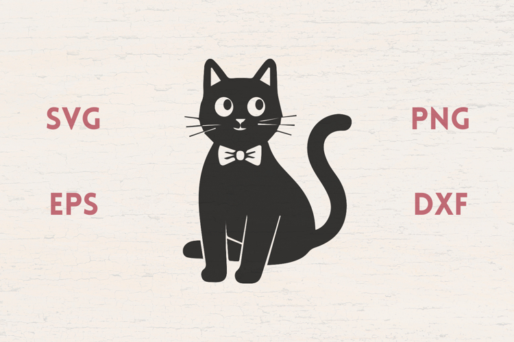 Cute Cat with Bow SVG