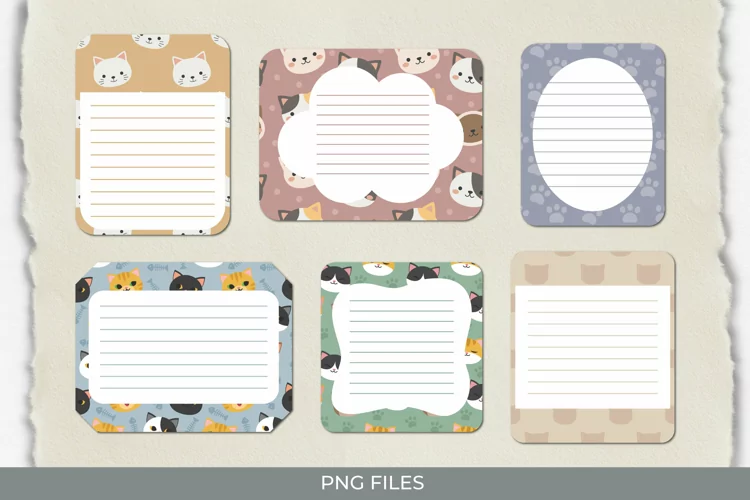 Cute Cat with Vintage Color Seamless Pattern Journaling Page