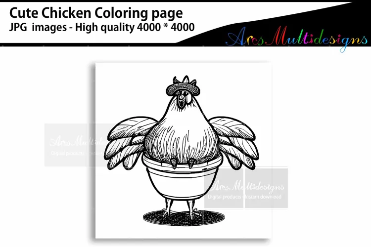 Cute Chicken coloring page