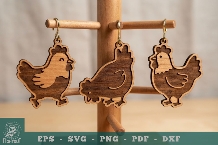 Cute Chicken Lasercut Keychain