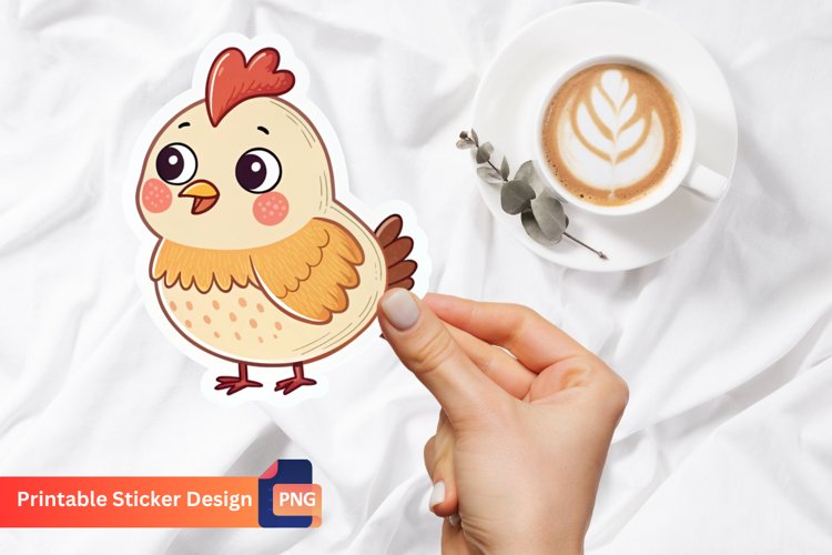 Cute Chicken Sticker, Chicken Decal, Chicken Lover Gift example image 1