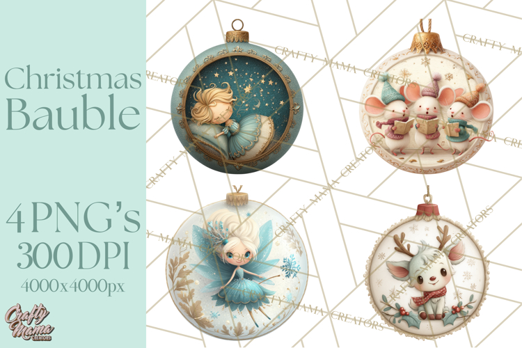 Christmas Ornament Clipart PNG, Whimsical Cute Characters