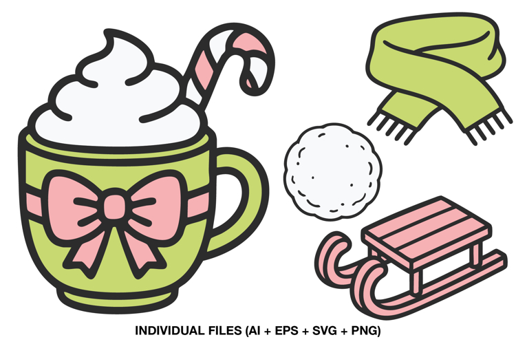 Christmas Cardmaking Clipart, Holiday Card Embellishment