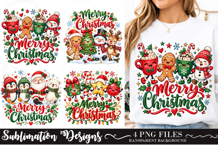 Trending Cute Christmas Characters PNG, Doodle Christmas Png