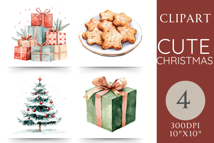 Cute Christmas Clipart | Gifts, Cookies & Tree PNGs