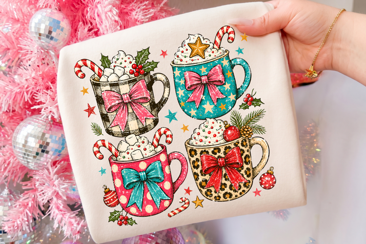 Cute Christmas Coffee Cup Winter PNG, Holiday Retro Shirt