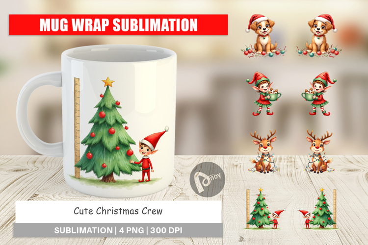 Cute Christmas Crew Mug Wrap