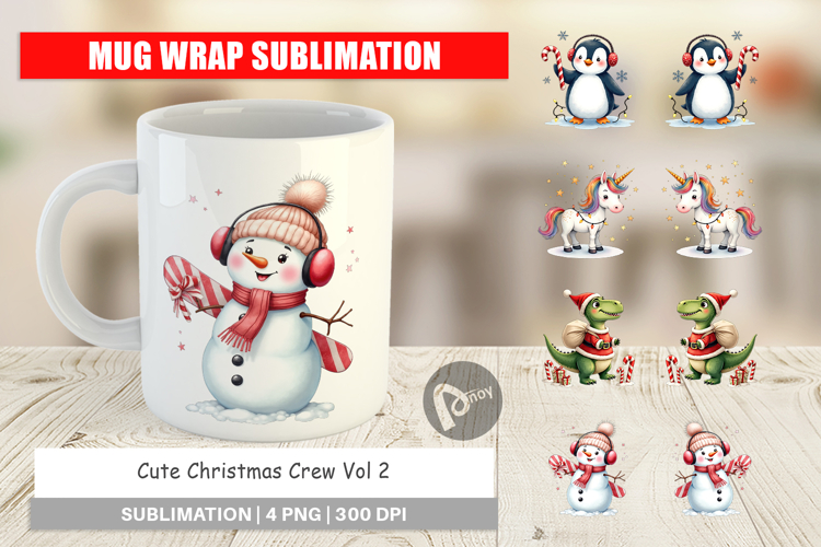 Cute Christmas Crew Mug Wrap