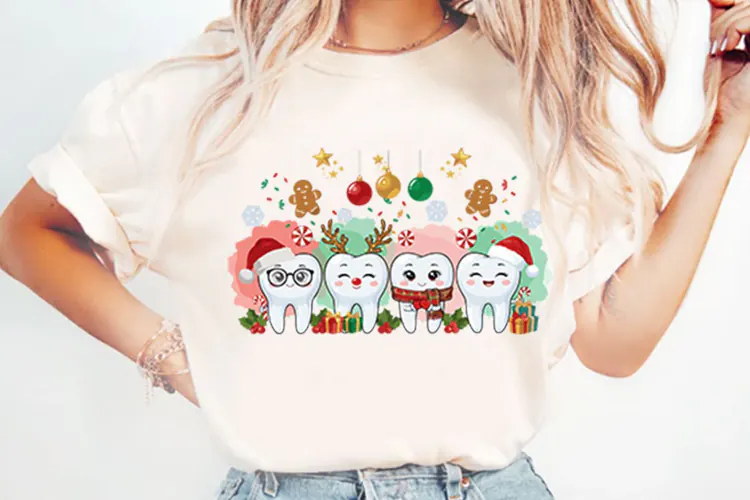 Cute Christmas Dentist Tooth PNG Designs