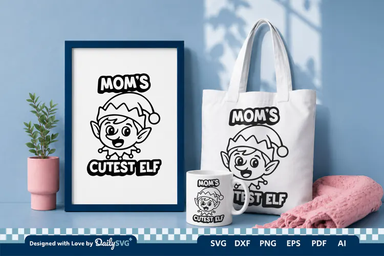 Cute Christmas Elf SVG Cut File for Crafts