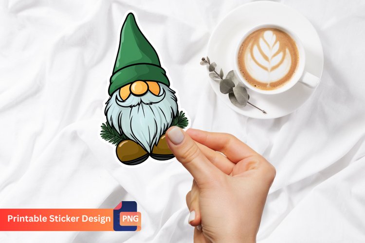Cute Christmas Gnome Sticker, Christmas Sticker