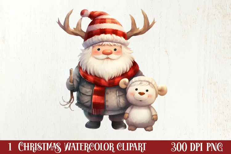 Cute Christmas Highland Cow Clipart, Christmas PNG