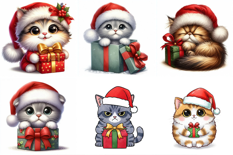 40 Adorable Christmas Cats Bundle