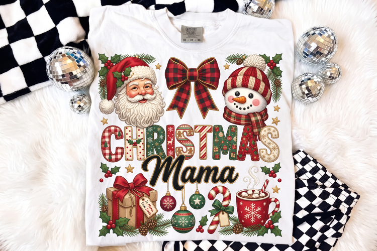 Cute Christmas Mama PNG, Santa Snowman Winter Holiday