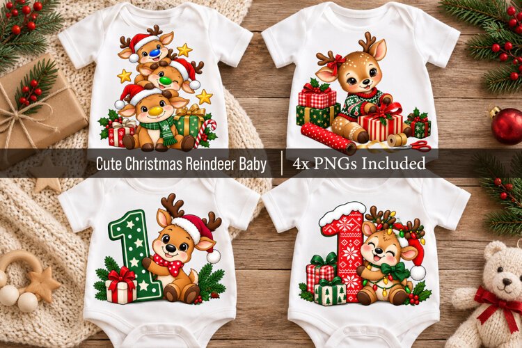 Cute Christmas Reindeer Baby & First Christmas Designs example image 1