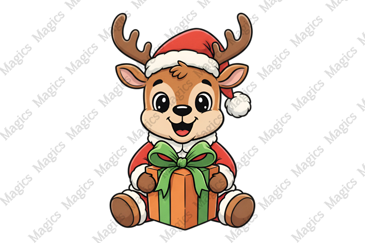 Cute Christmas Reindeer Clipart