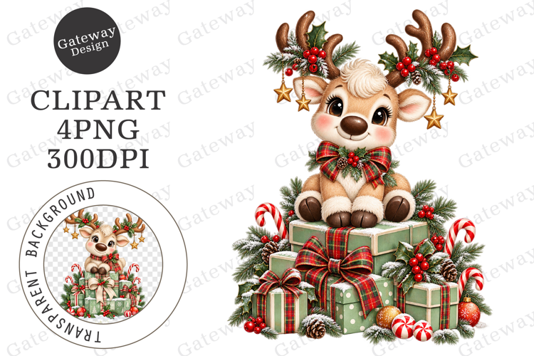 Cute Christmas Reindeer Clipart