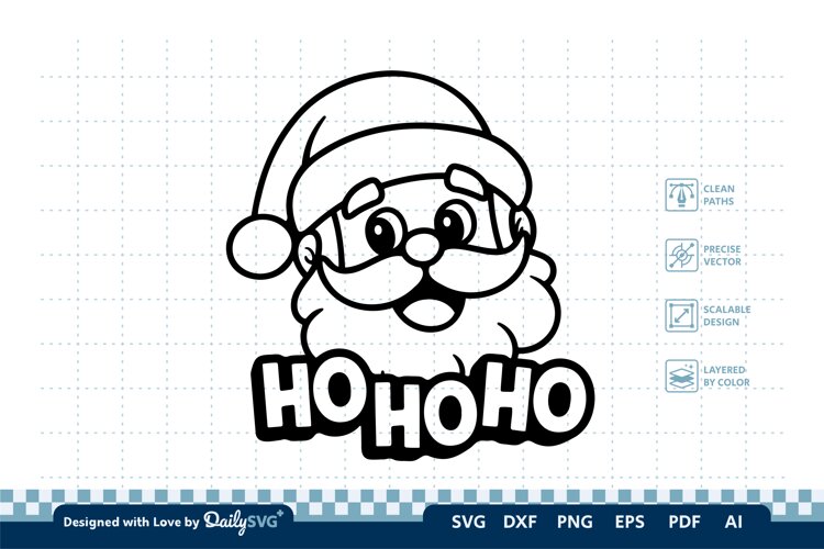 Cute Christmas Santa SVG Cut File for Crafts example image 1