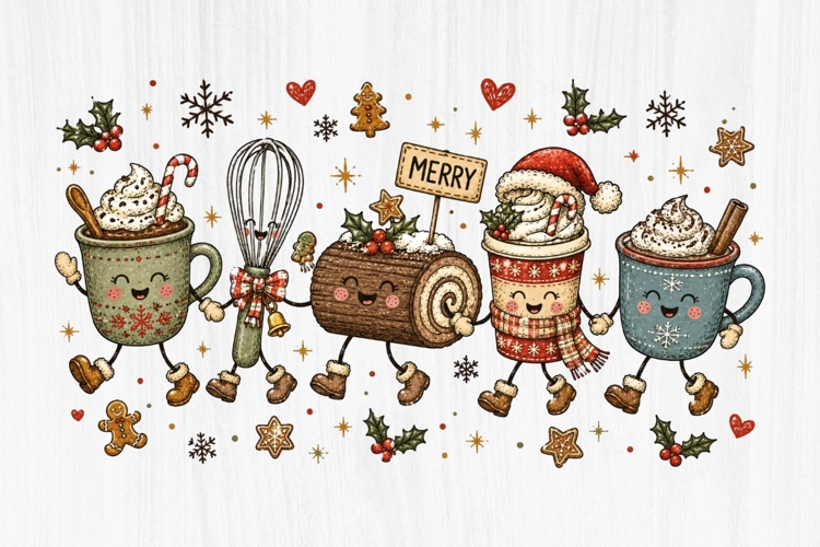 Cute Christmas Treats Character Clipart PNG