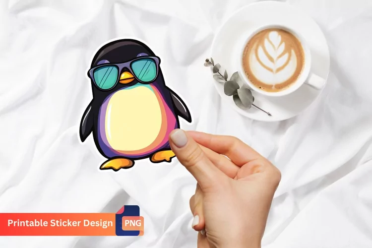 Cute Colorful Penguin with Sunglasses Sticker
