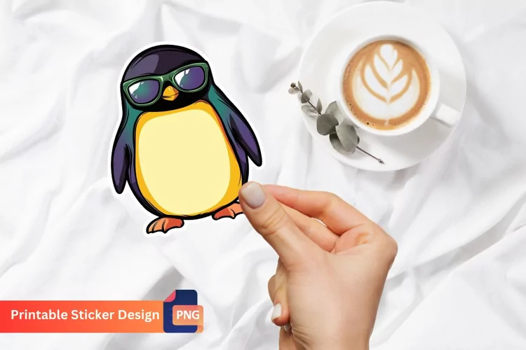 Cute Colorful Penguin with Sunglasses Sticker