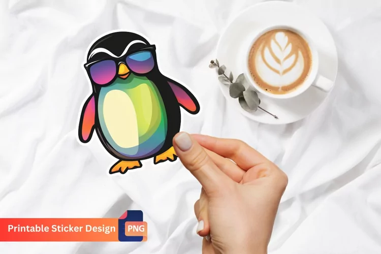 Cute Colorful Penguin with Sunglasses Sticker