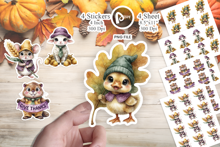 Cornucopia Animal Gnomes Sticker