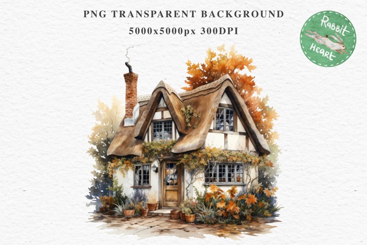 Cute Cottage English Rusty House Clipart Cabin Garden Floral