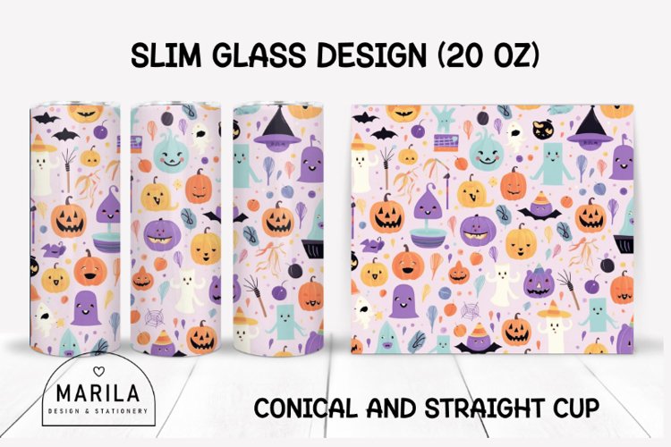 Cute Creepy Halloween Skinny Tumbler sublimation designs #2