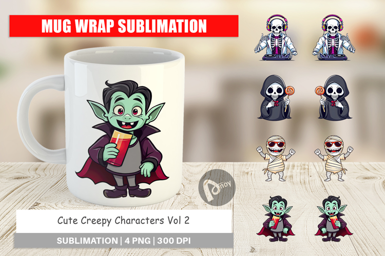 Mug Wrap Cute Creepy Characters