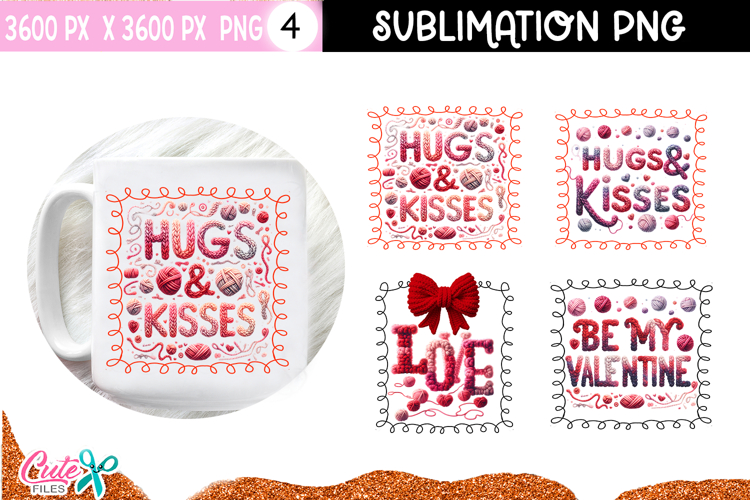 Cute Crochet valentine Sublimation Designs