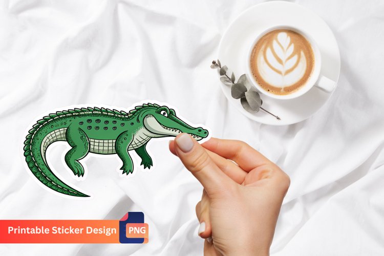 Cute Crocodile Sticker, Animal Sticker, Animal Lovers Art