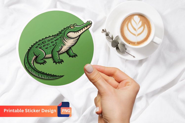 Cute Crocodile Sticker, Animal Sticker, Animal Lovers Art